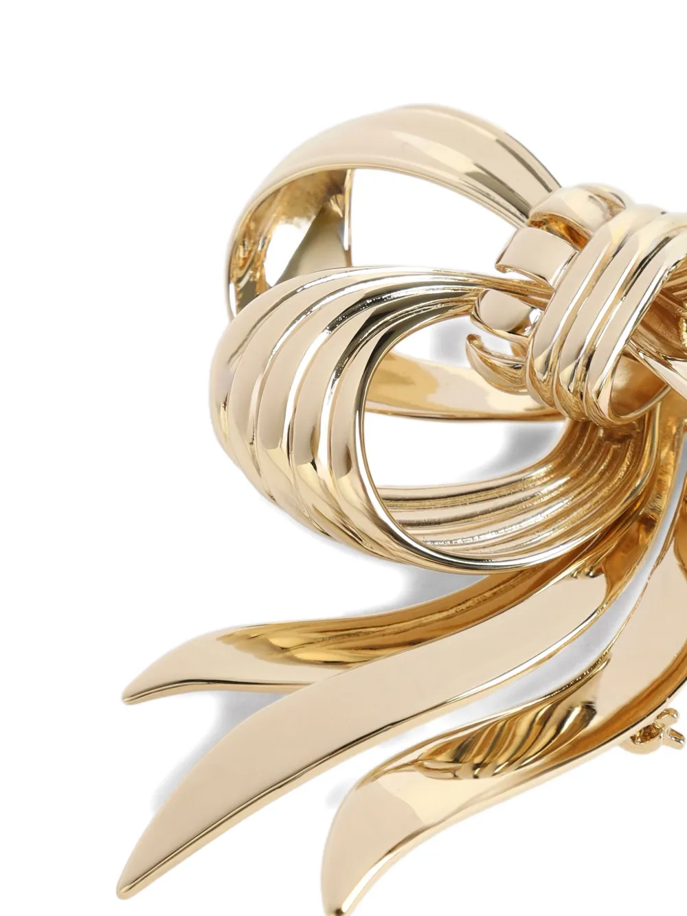 Miu Miu Bow-embellishment Brooch In Gold