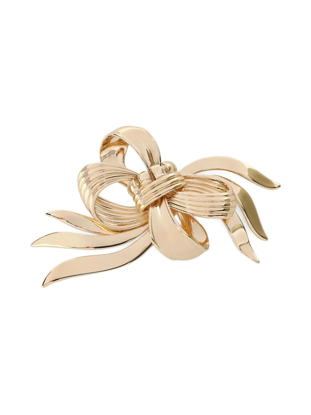 Miu Miu Bow-embellishment Brooch In Gold