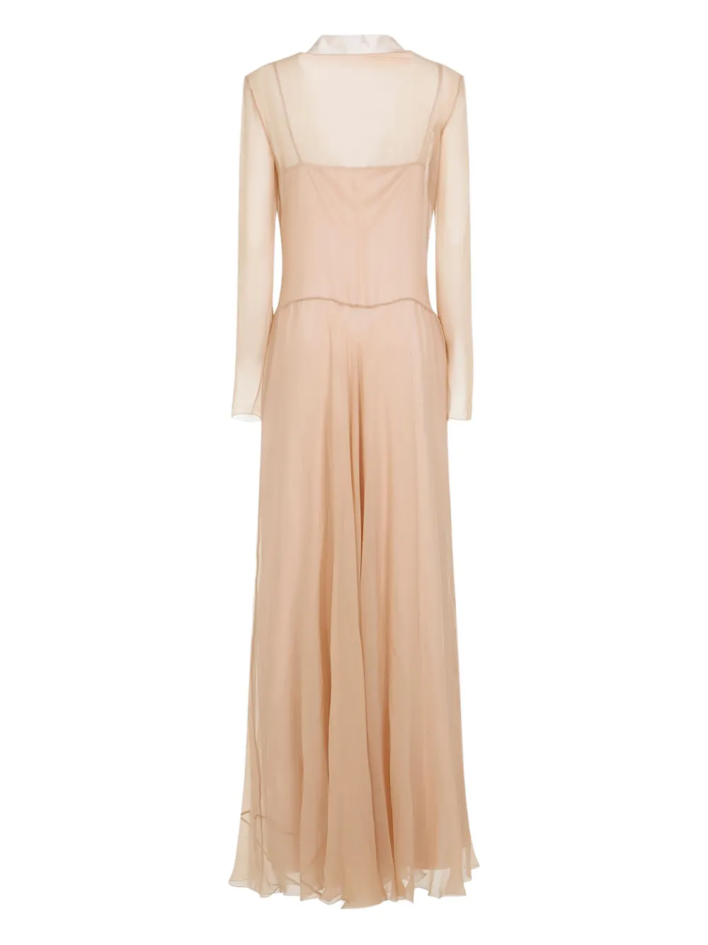 Alberta Ferretti V-neck silk maxi dress - Beige