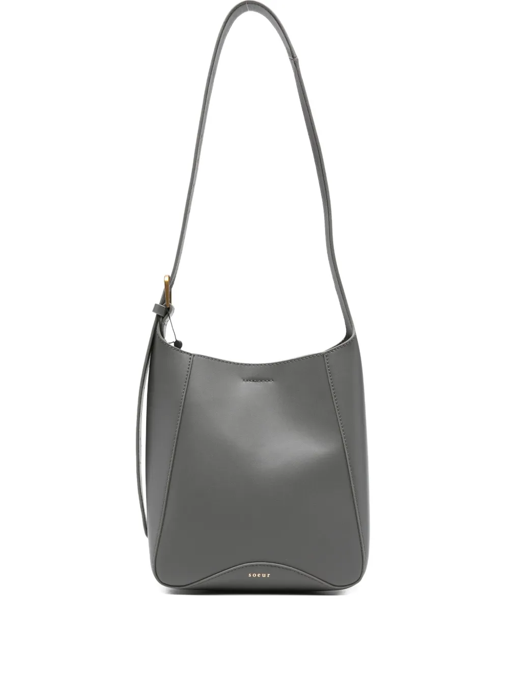 Soeur Leather Shoulder Bag In Gray