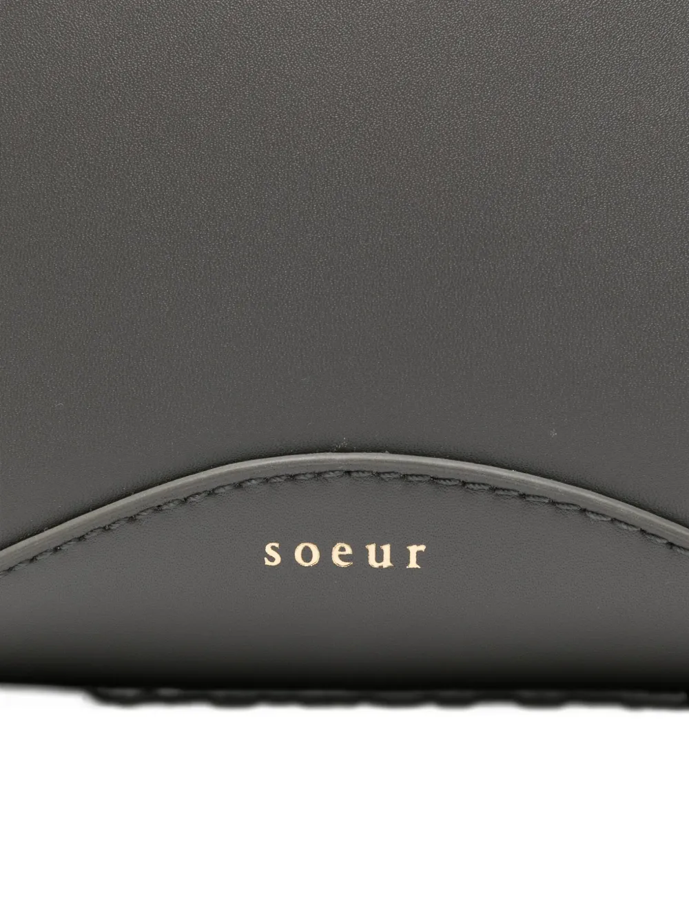 Soeur Leather Shoulder Bag In Gray