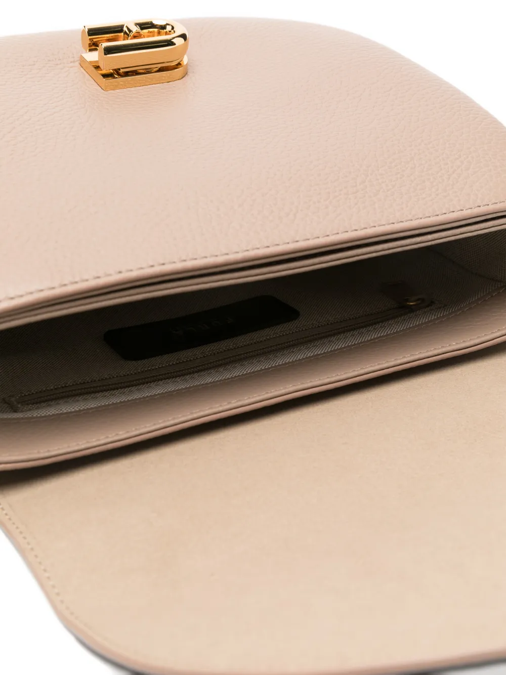 Furla Lotus grained-texture shoulder bag Beige