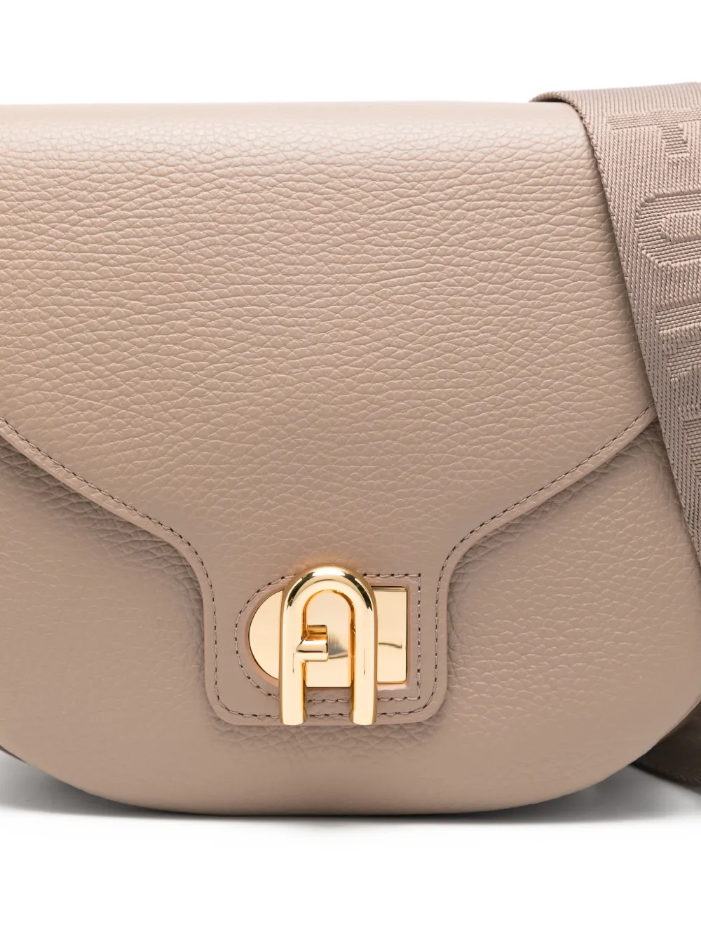 Furla Lotus grained-texture shoulder bag Beige