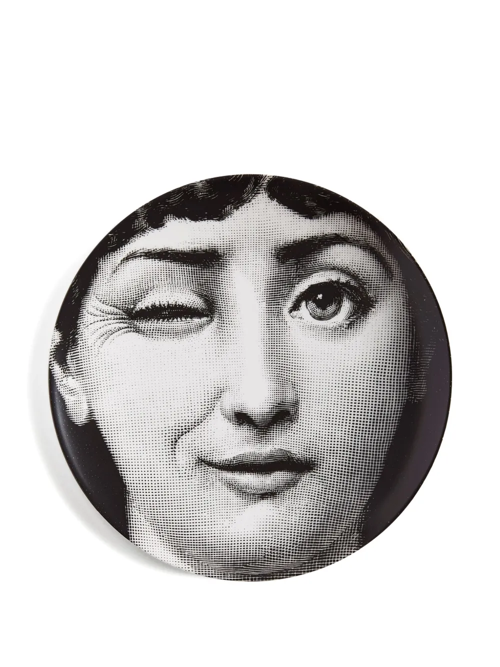 Fornasetti Face-print Plate In White