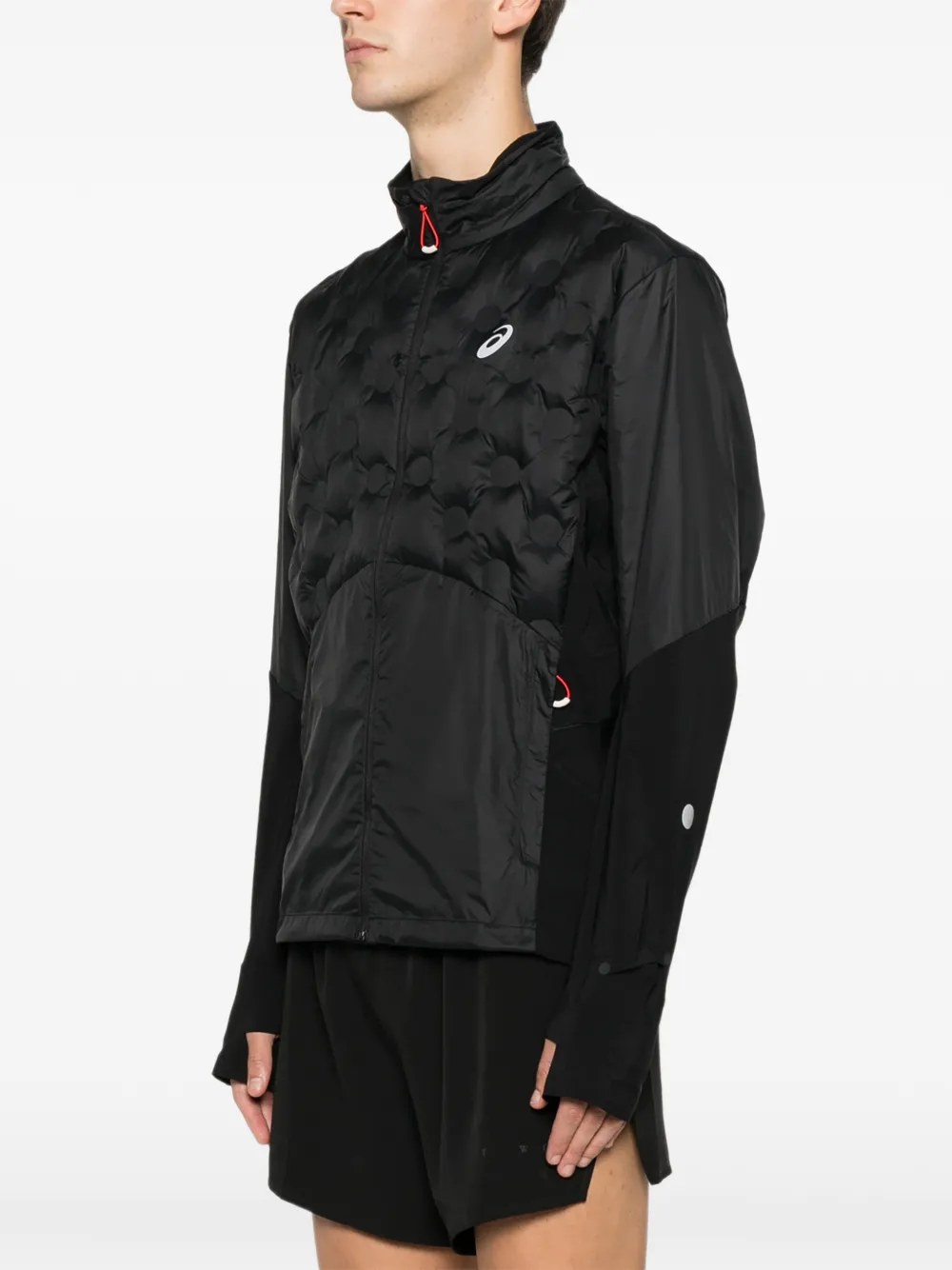 ASICS quilted zip-fastening performance jacket Zwart