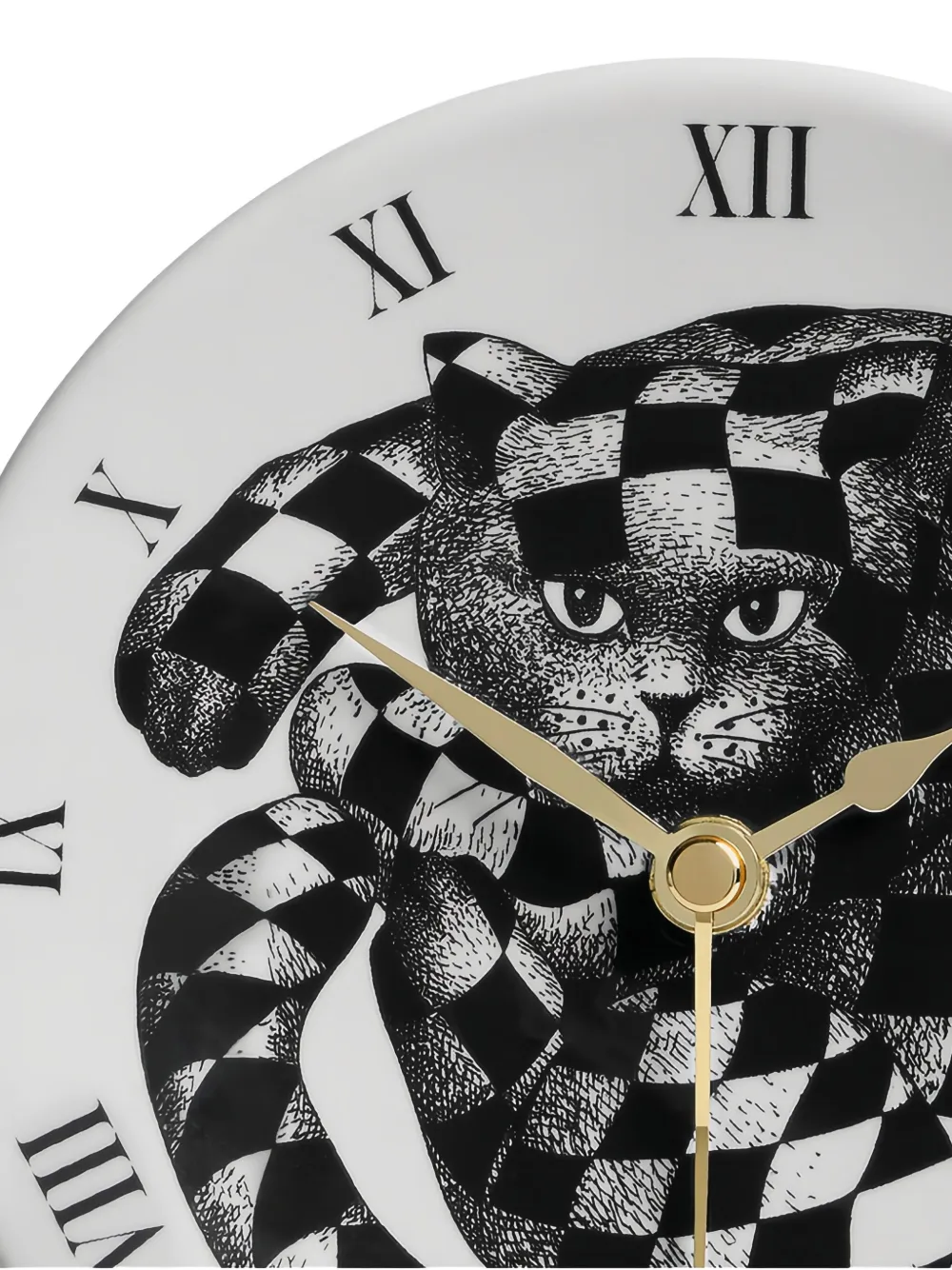 Fornasetti Cat-print Clock In Black