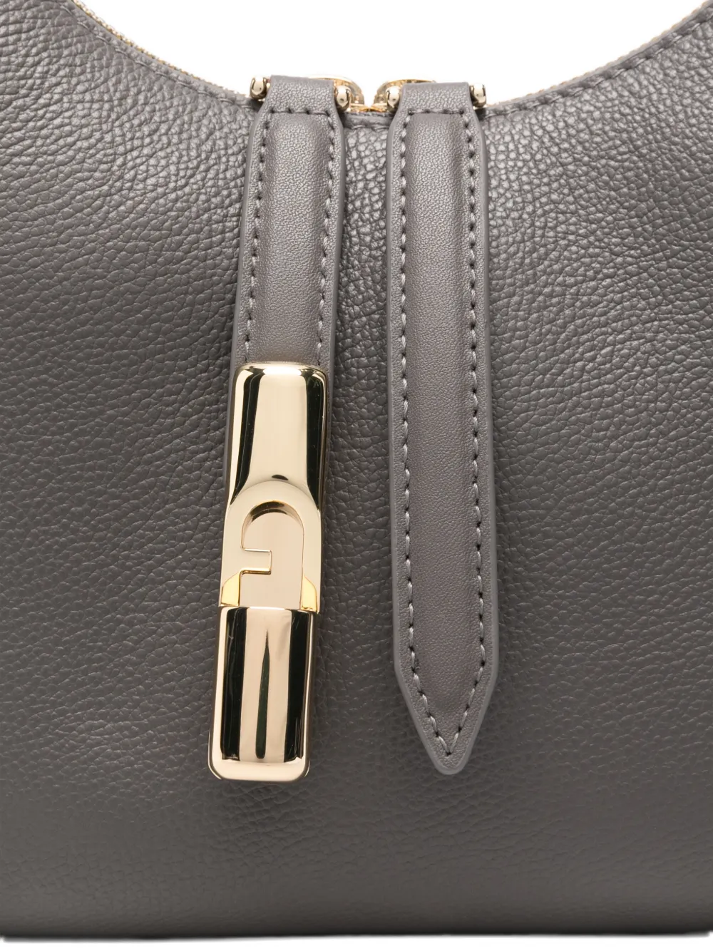 Furla Goccia logo-detail shoulder bag Grijs
