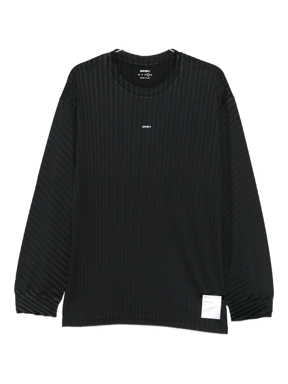 Satisfy Auralite™ Ribbed Long-sleeve T-shirt In Black