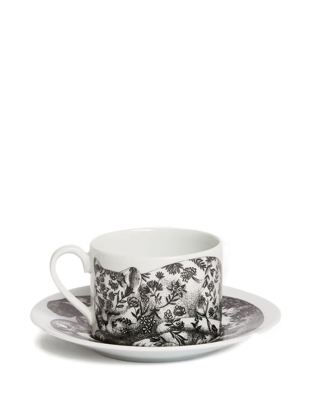 Fornasetti Floral-print Cup (set Of Two) In White