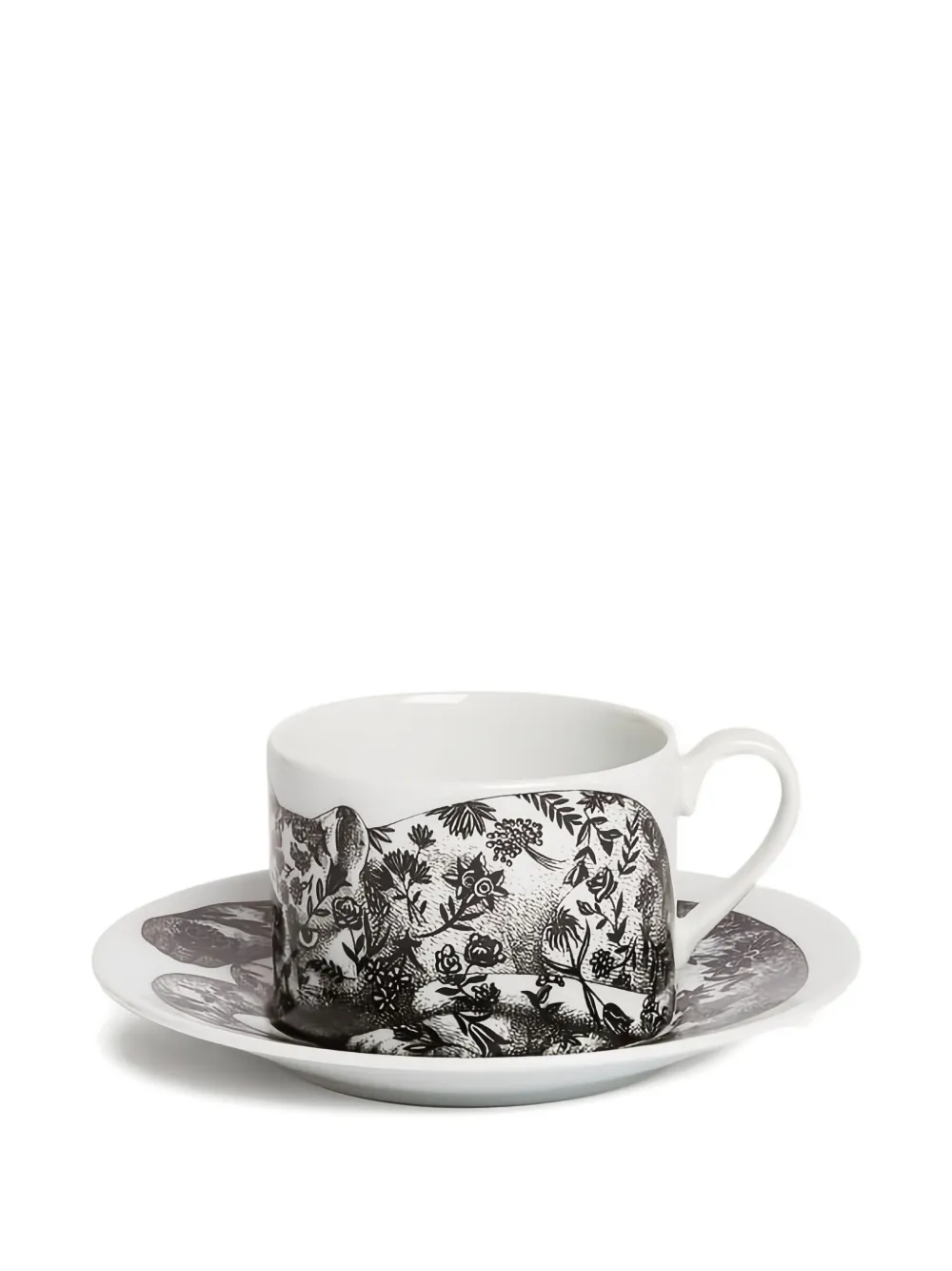 Fornasetti Floral-print Cup (set Of Two) In White