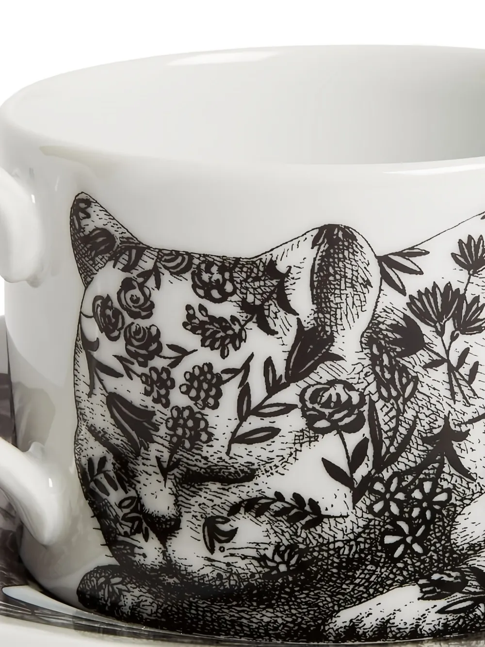 Fornasetti Floral-print Cup (set Of Two) In White