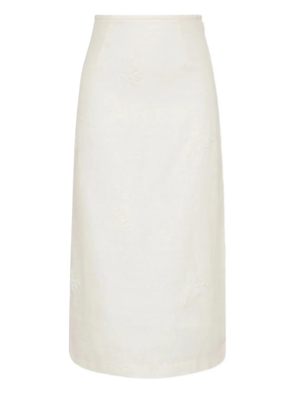 SIR. floral-embroidered midi skirt | Neutrals | Image 1