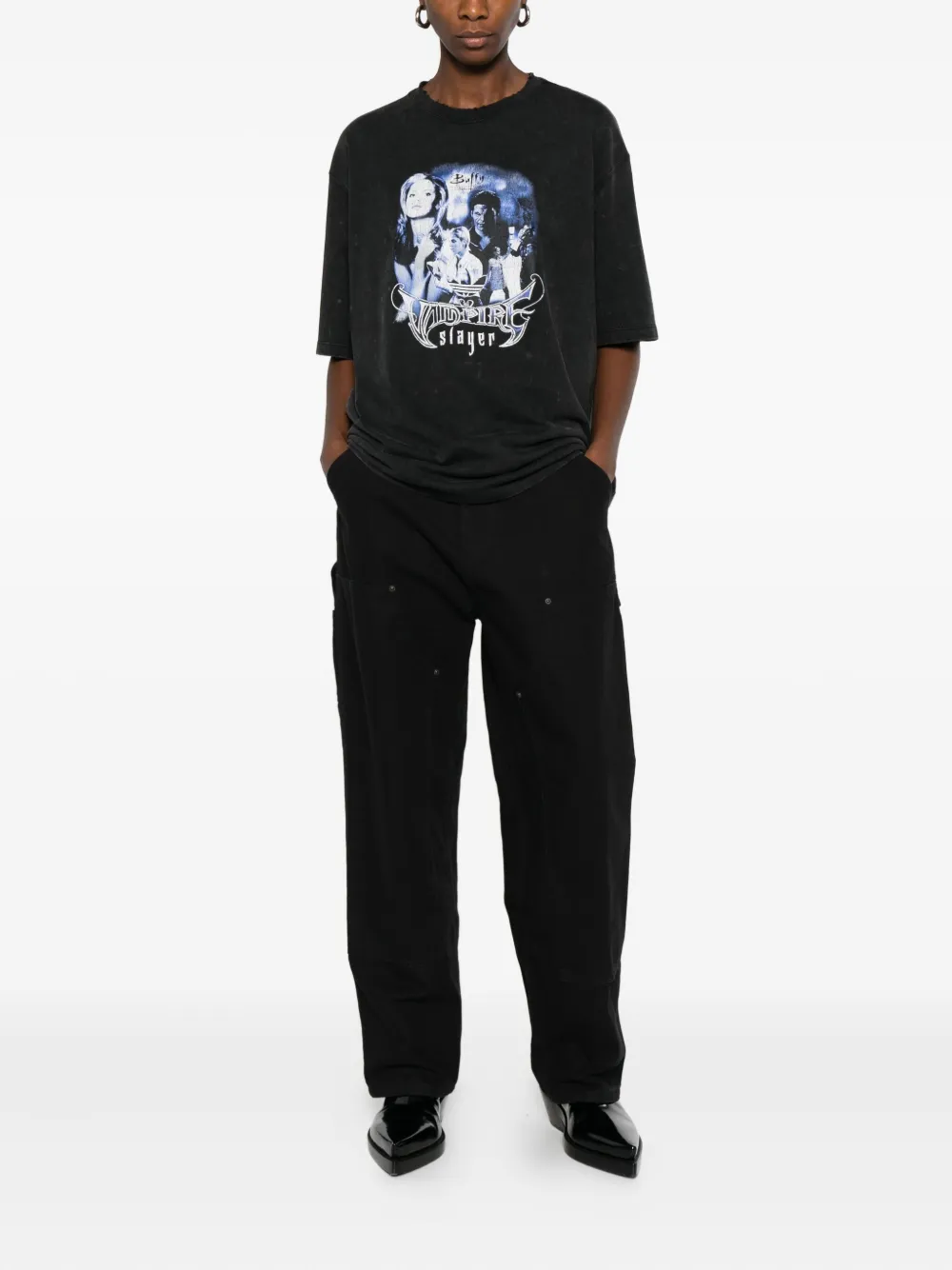 Carhartt Double Knee Canvas Trousers In Black