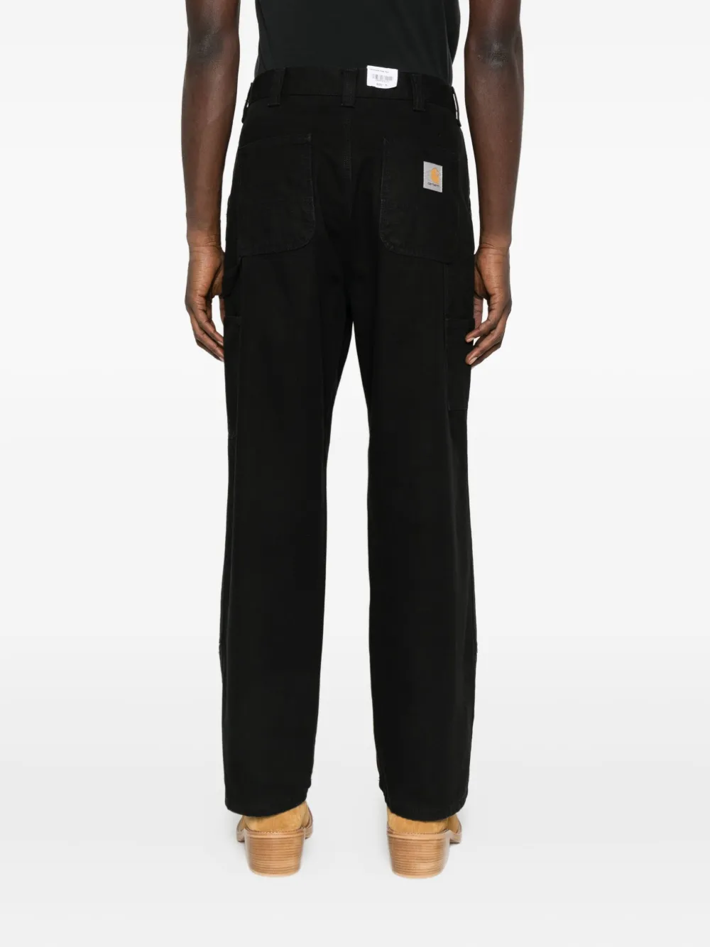 Carhartt Double Knee Canvas Trousers In Black