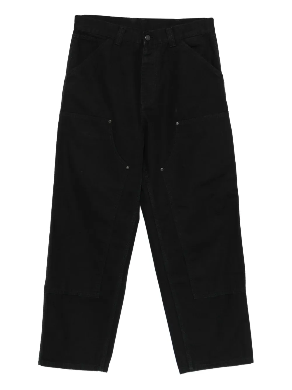 Carhartt Double Knee Canvas Trousers In Black
