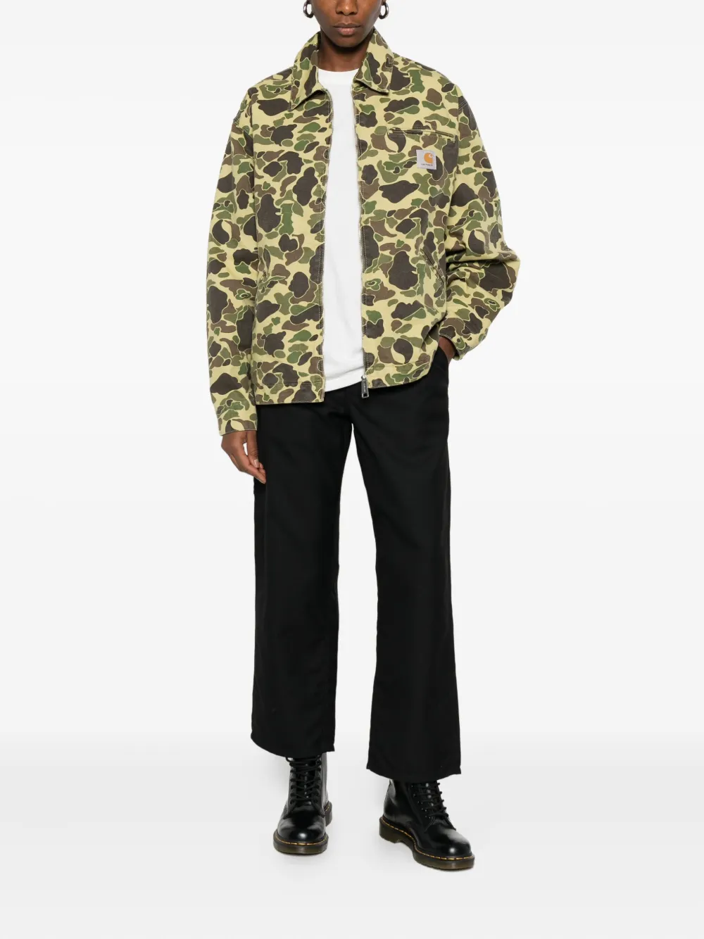 Carhartt Camouflage Long Sleeve Collared Jacket In Gray