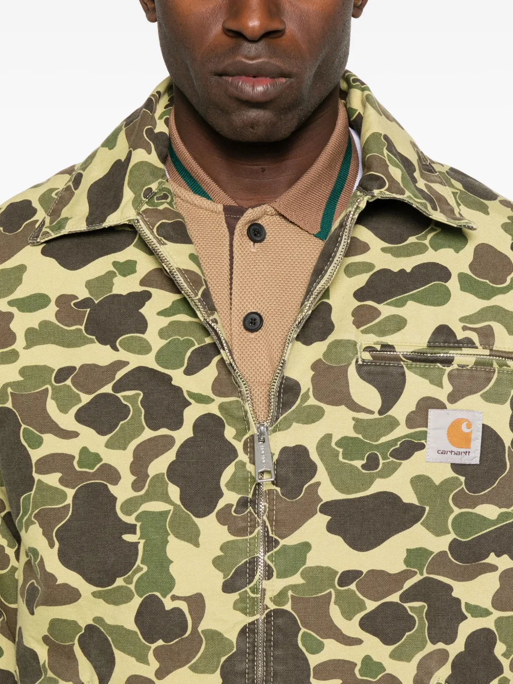 Carhartt Camouflage Long Sleeve Collared Jacket In Gray