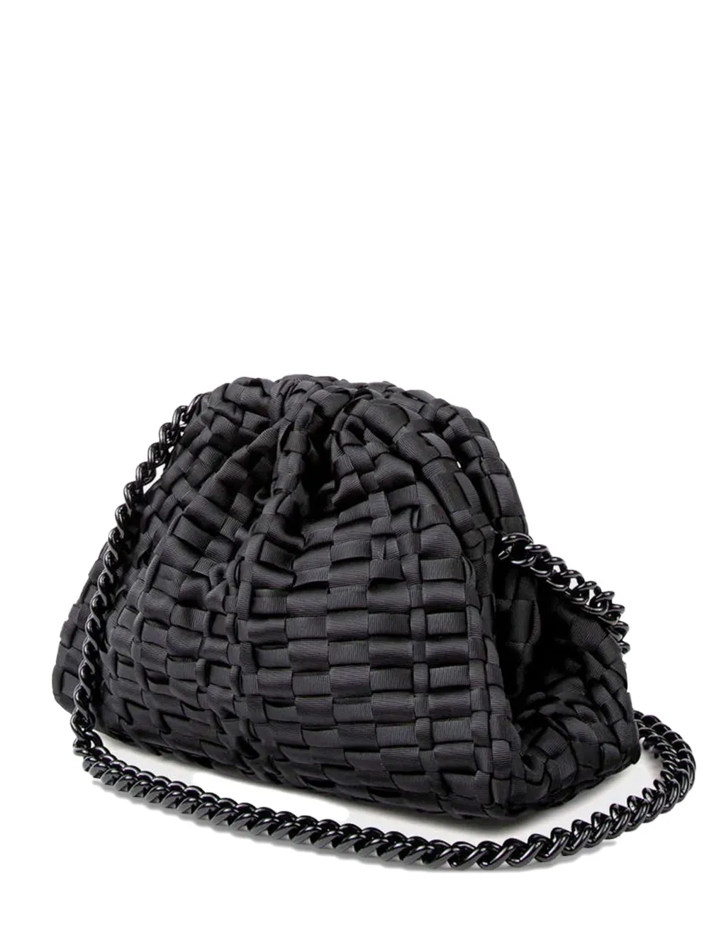 Maria La Rosa woven-texture chain-strap clutch bag | Black | Image 1