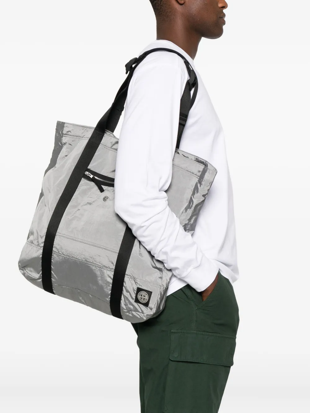 Stone Island Bolsa tote com zíper no bolso | Image 2