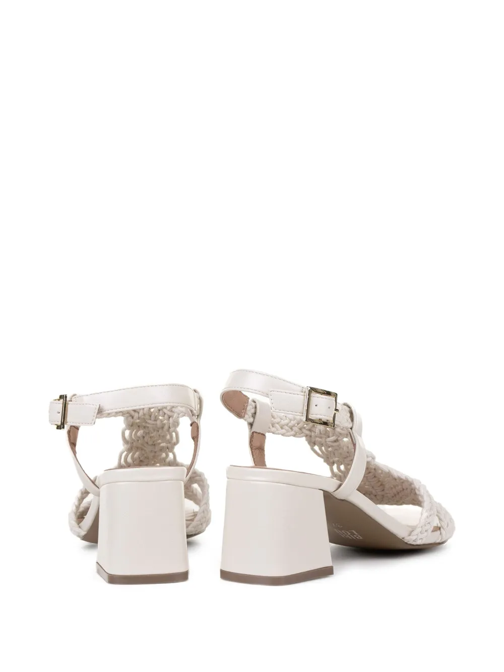 Bibi Lou Gevlochten leren sandalen met blokhak Wit