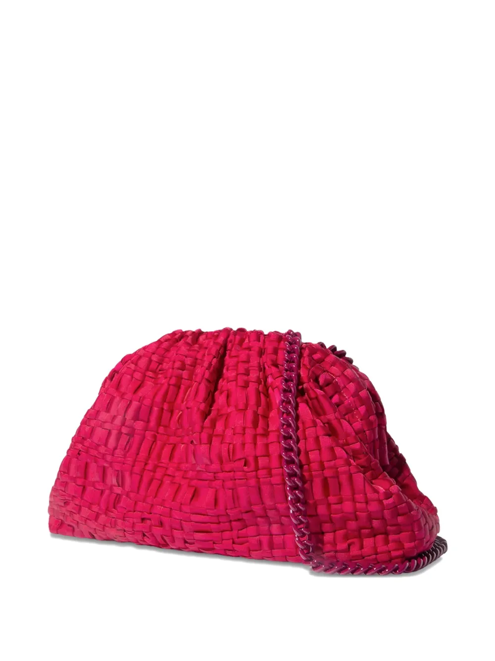 Maria La Rosa Clutch met geweven textuur en kettinghengsel - Rood