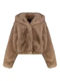 BB Couture hooded faux-fur jacket - Brown