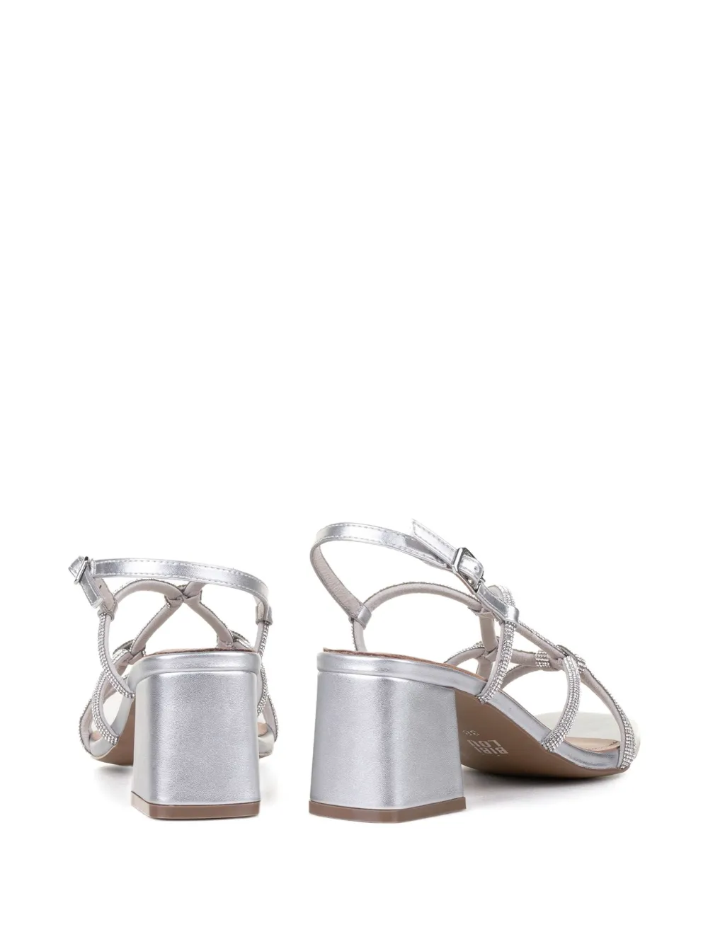 Bibi Lou 60mm rhinestone-embellished block-heel sandals Silver