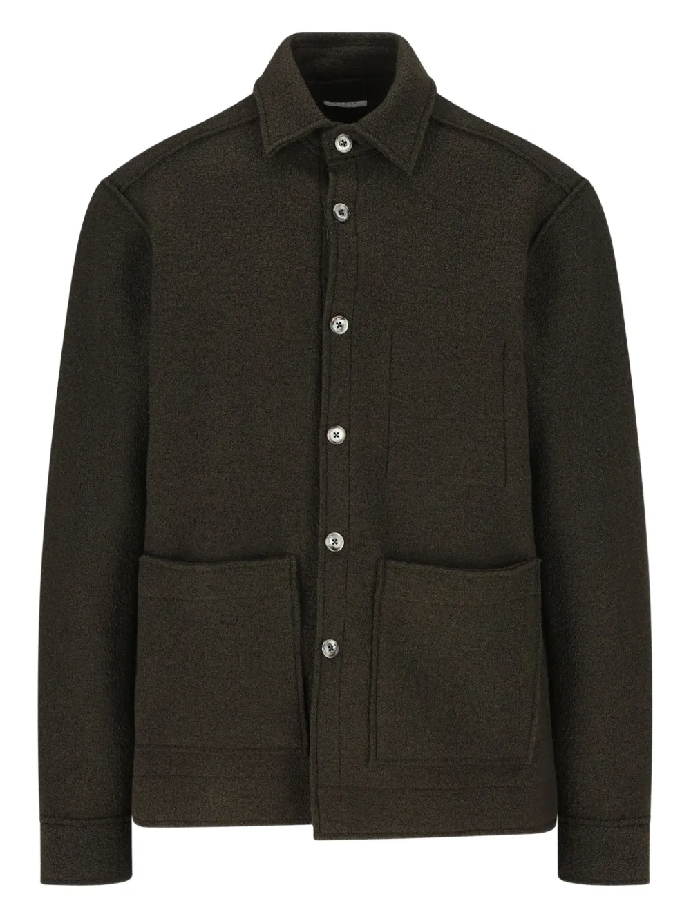Xacus camisa con cierre de botones y parche de bolsillo | marrón | Image 1