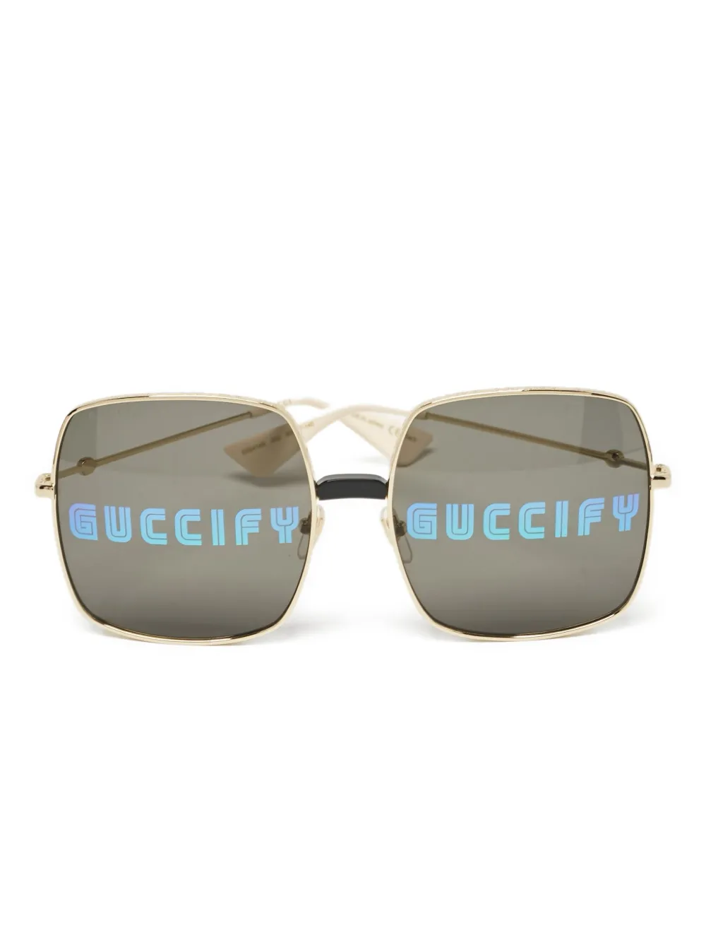 Gucci Pre-Owned Occhiali da sole squadrati - Oro