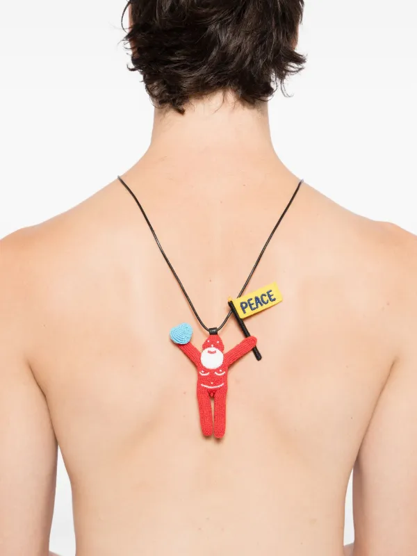 Walter Van Beirendonck Peace Necklace | Red | FARFETCH UK