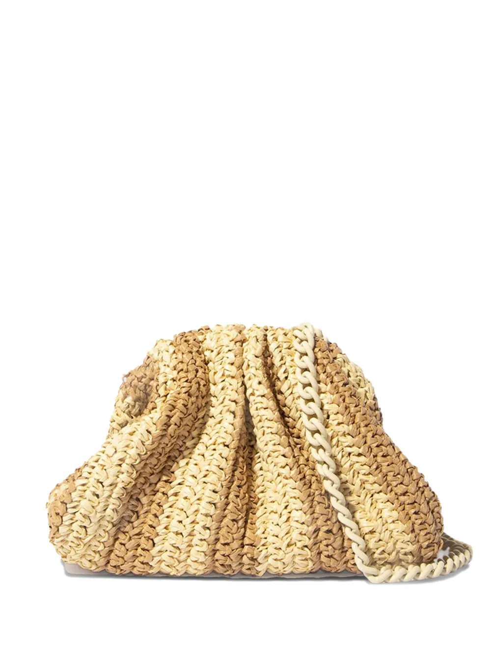 Maria La Rosa Striped Clutch Bag In Neutral