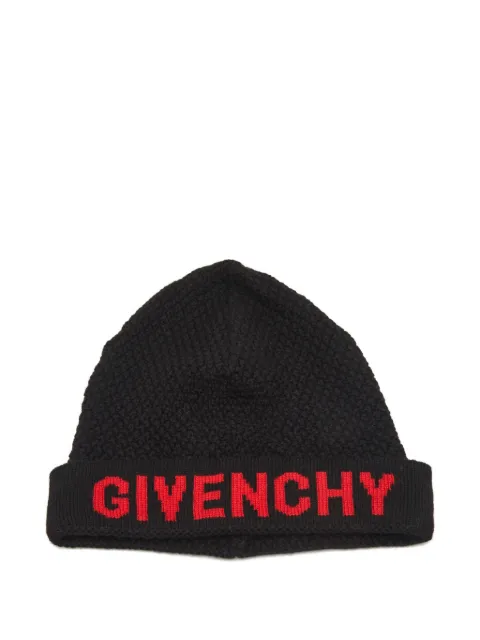Givenchy Pre-Owned intarsia-logo beanie hat