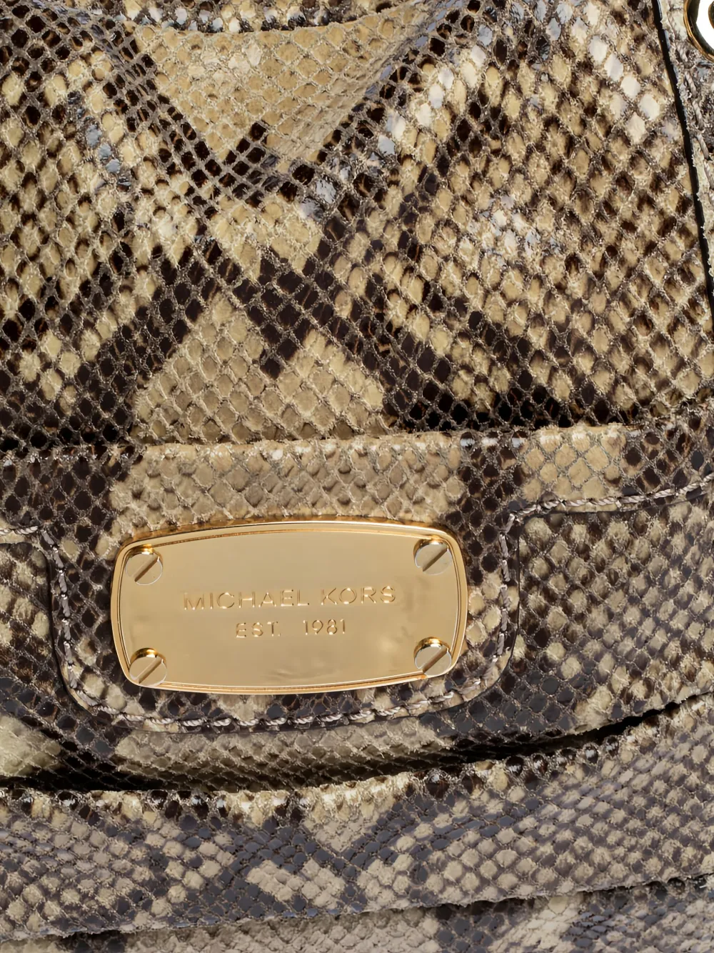 MICHAEL KORS VINTAGE Pre-owned 2000 Python-skin Shoulder Bag In Neutral