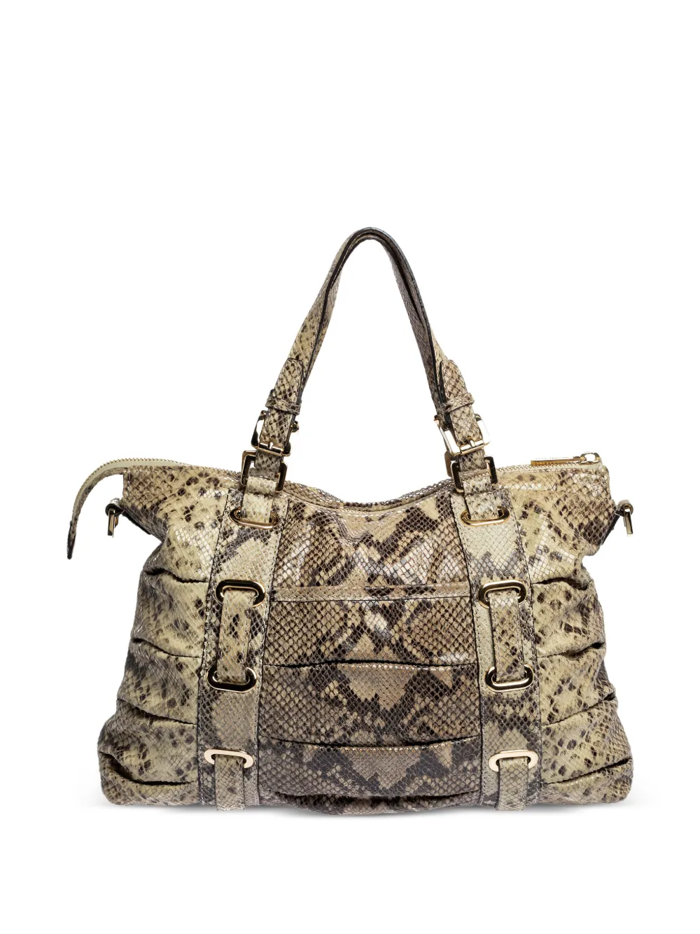 MICHAEL KORS VINTAGE Pre-owned 2000 Python-skin Shoulder Bag In Neutral