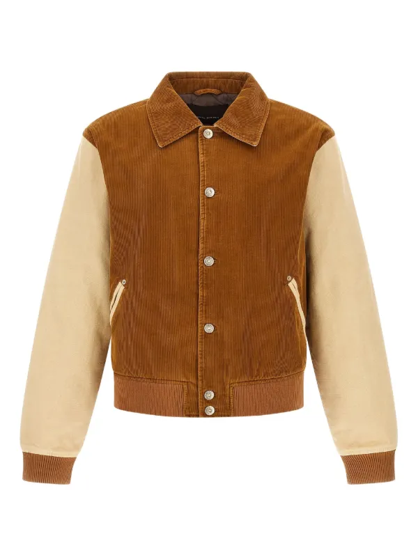 Wales Bonner Homecoming Corduroy Baseball Jacket in Brown