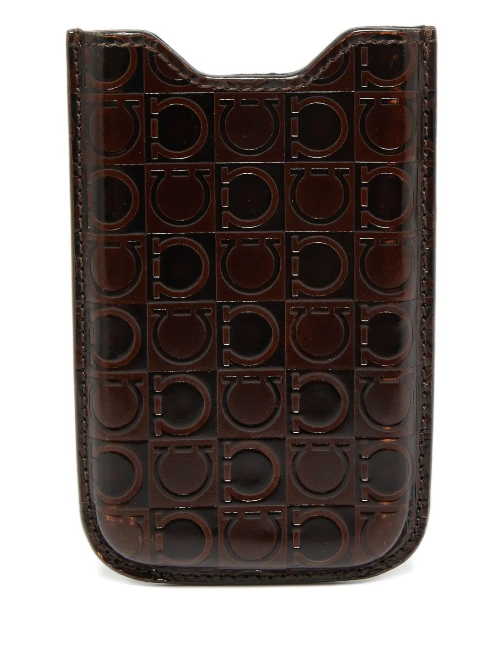 Ferragamo Pre-Owned Cover per smartphone Gancini goffrata - Marrone
