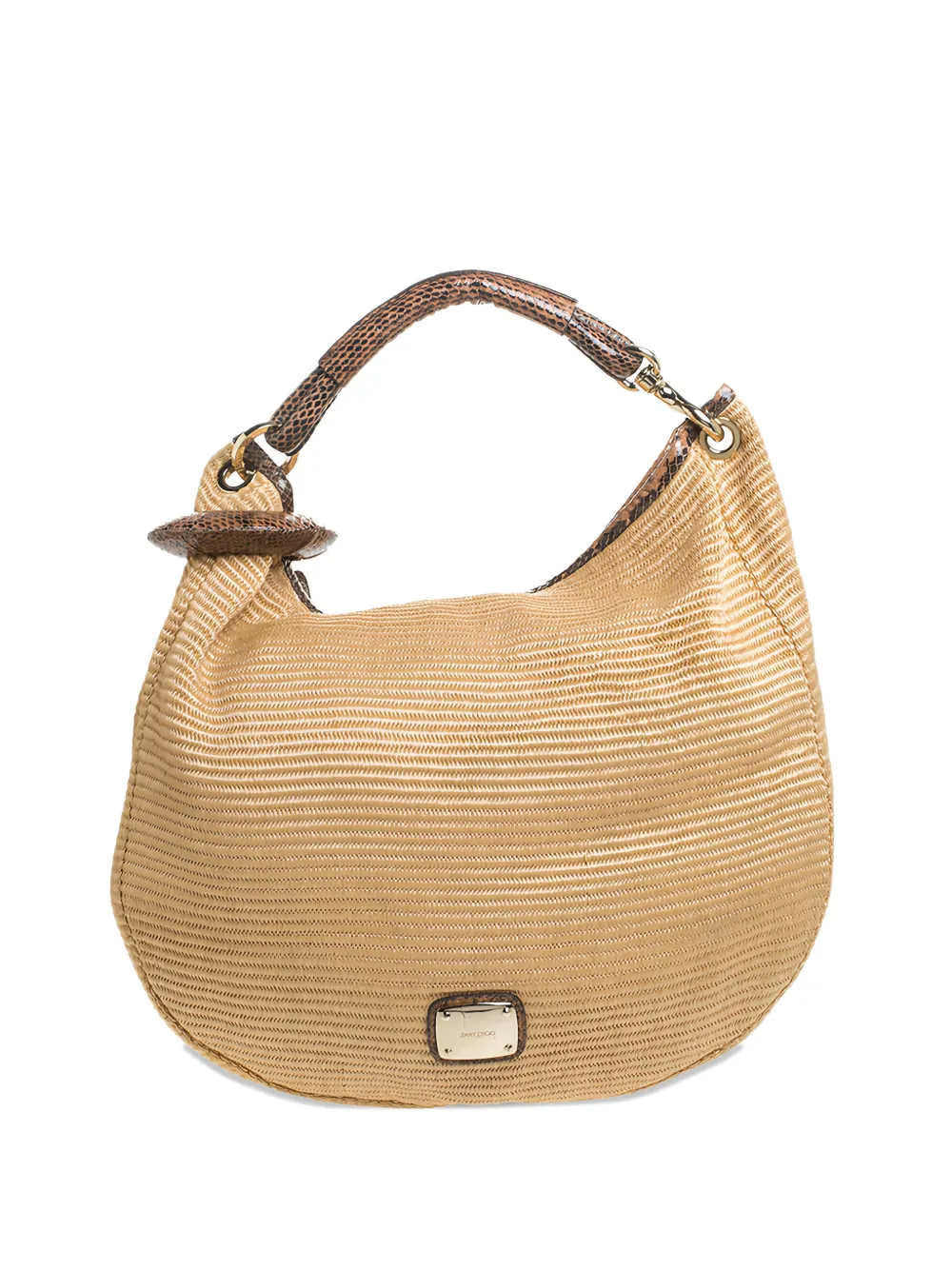 Jimmy Choo Pre-Owned Borsa effetto serpente in paglia - Marrone
