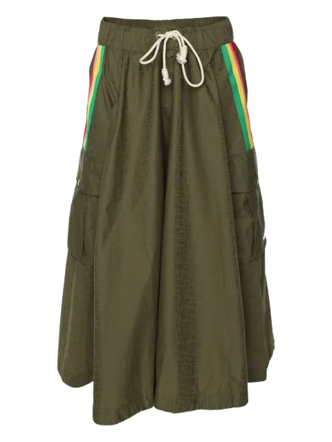 Palm Angels striped cargo midi skirt