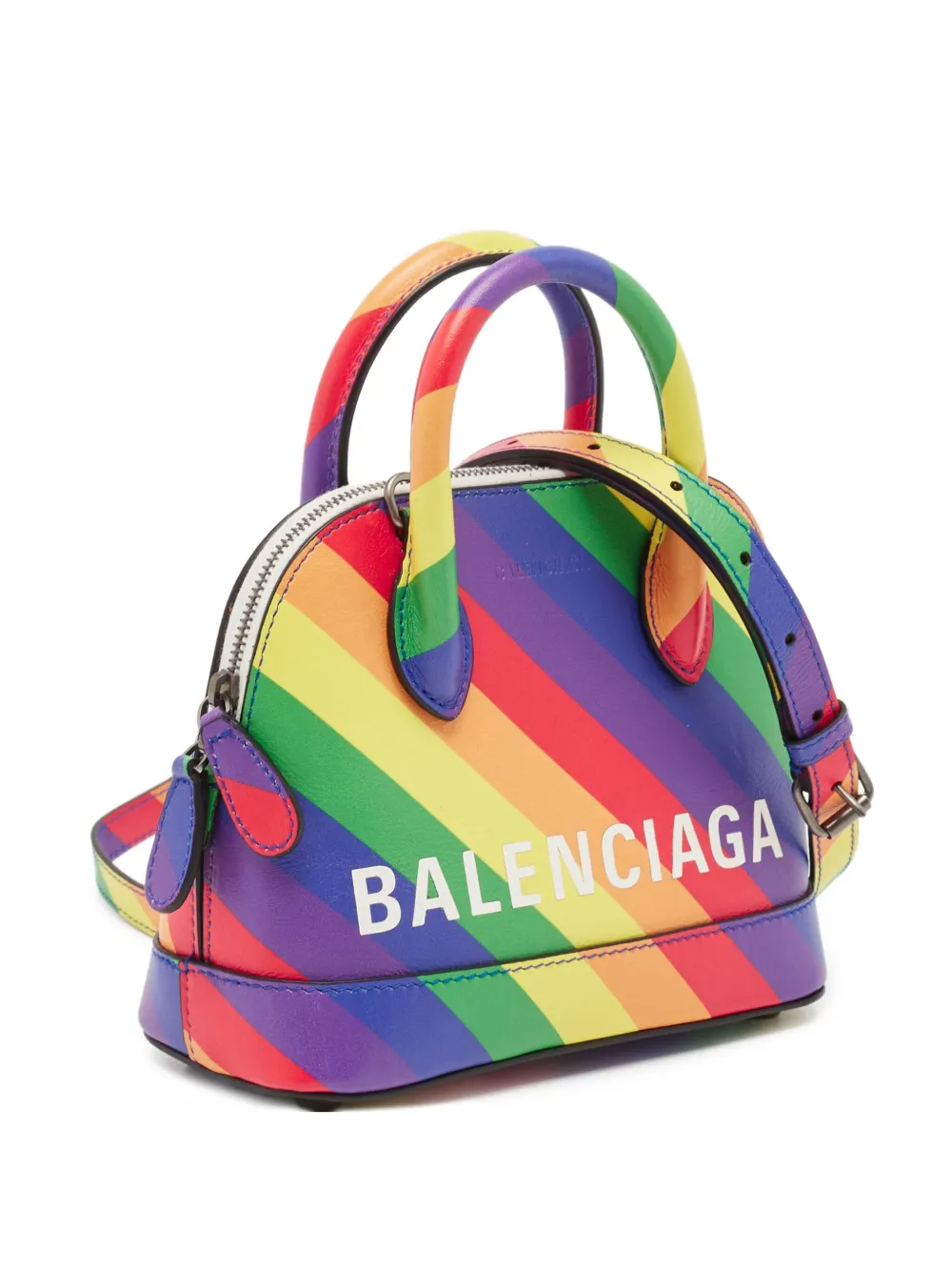 Balenciaga Pre-Owned Gestreifte Ville XXS Mini-Tasche - Violett