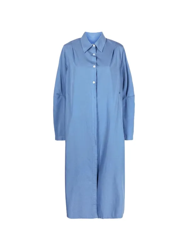 OUR LEGACY Machine Cotton Midi Shirt Dress in Blue