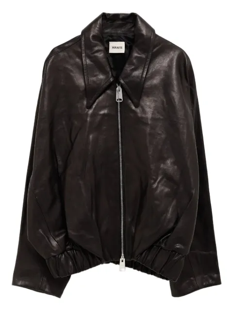 KHAITE ruched-hem lambskin jacket