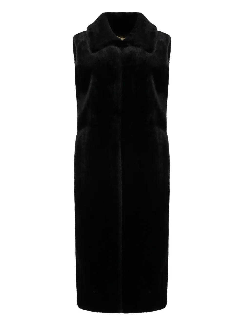Bb Couture Scarlet Faux Fur Waistcoat In Black