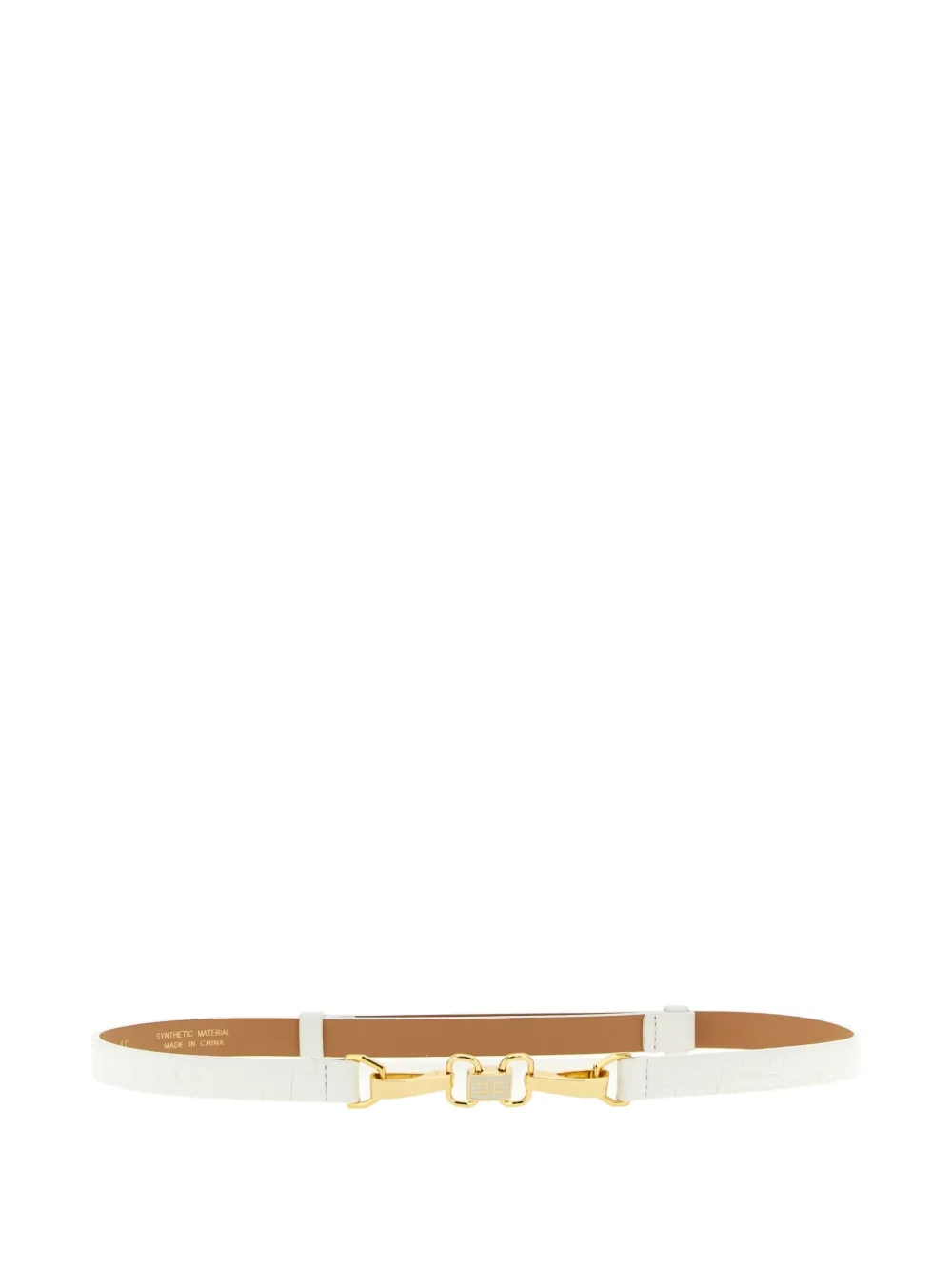 Elisabetta Franchi Crocodile-effect Jewel-clamp Belt In White