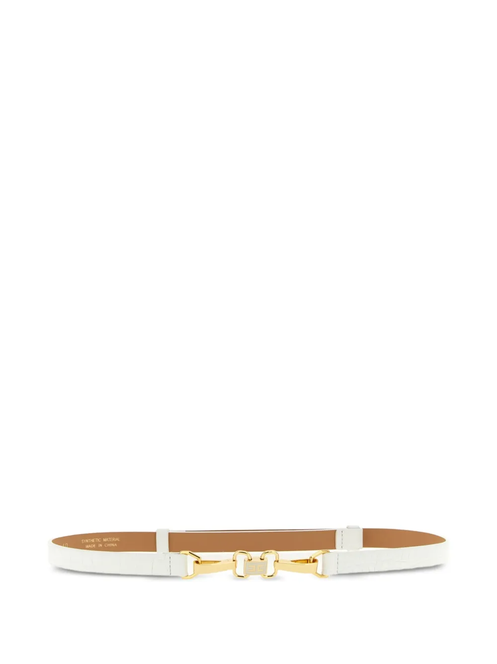 Elisabetta Franchi crocodile-effect jewel-clamp belt | White | Image 1