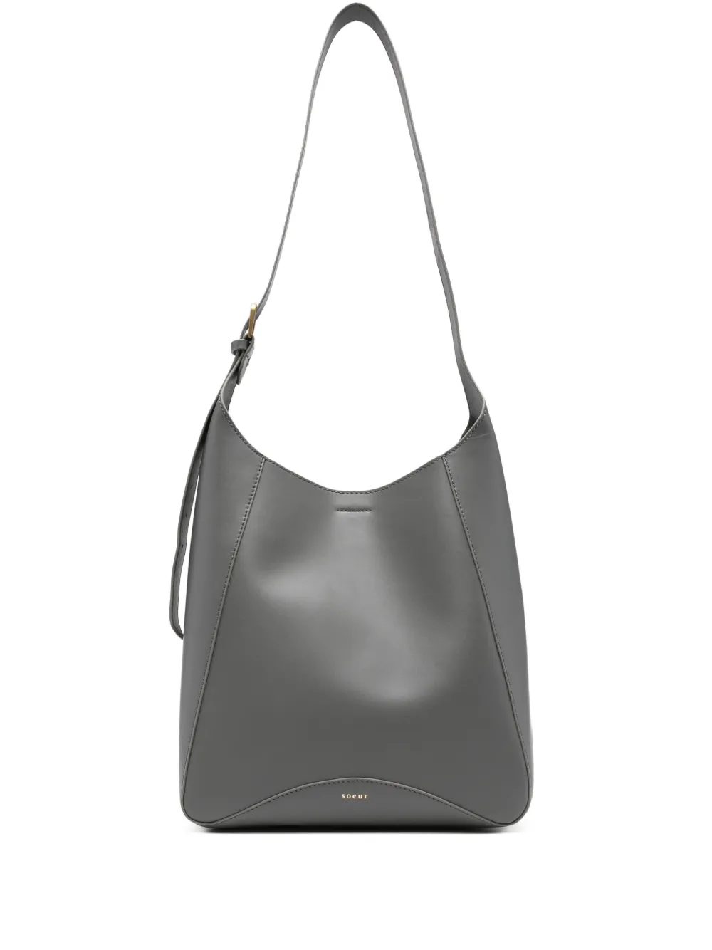 Soeur grand curved-top shoulder bag - Grigio