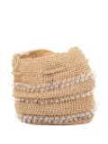 Maria La Rosa Crystal beaded bucket bag - Neutrals