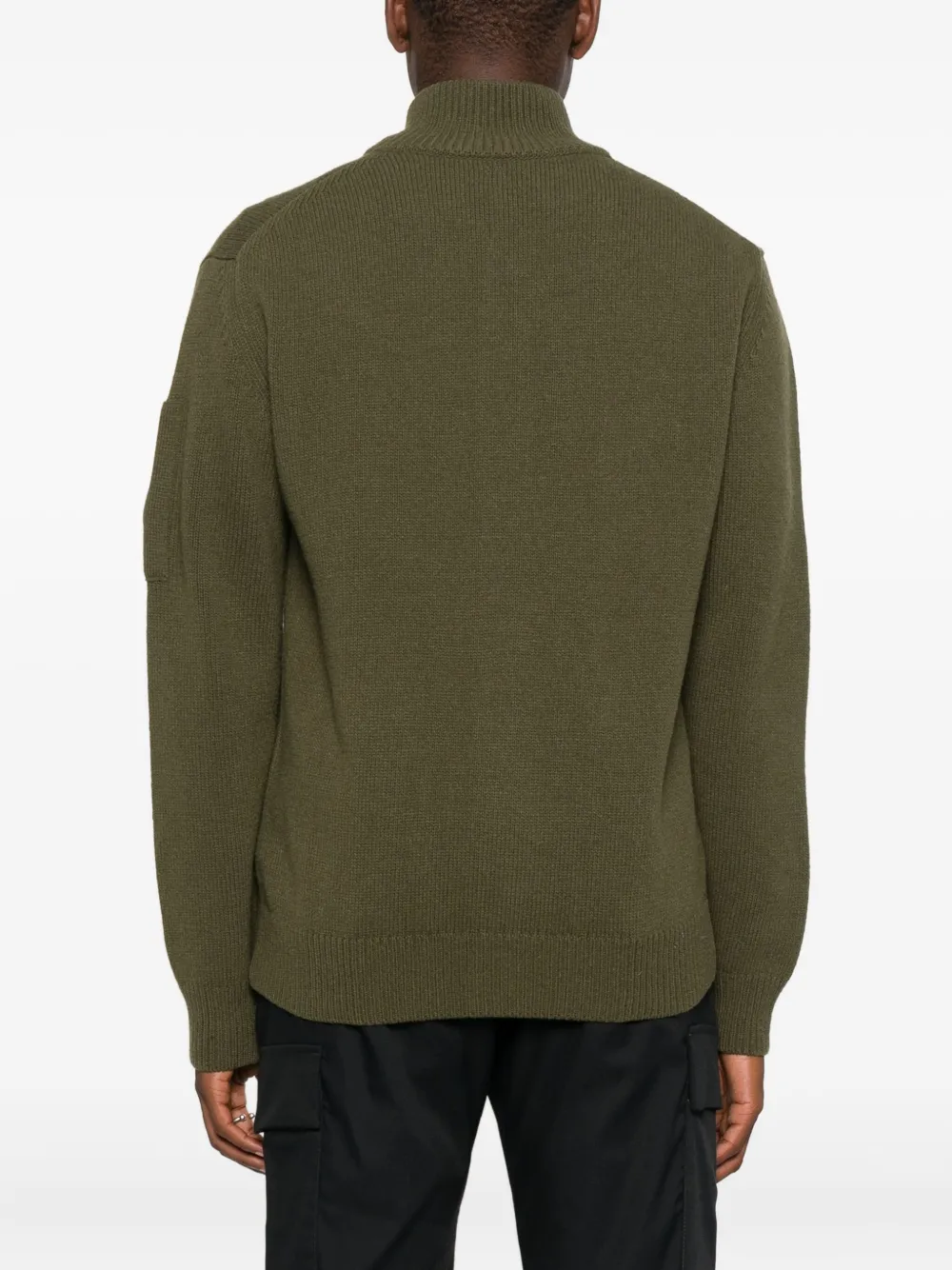 C.p. Company Knitwear Cardigan In Lambswool Grs Clothing In Green