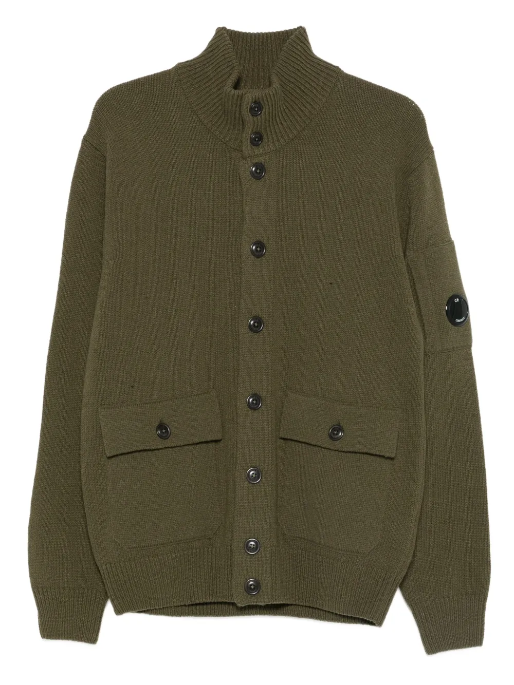 C.P. Company lens-detail pocket cardigan | Green | Image 1