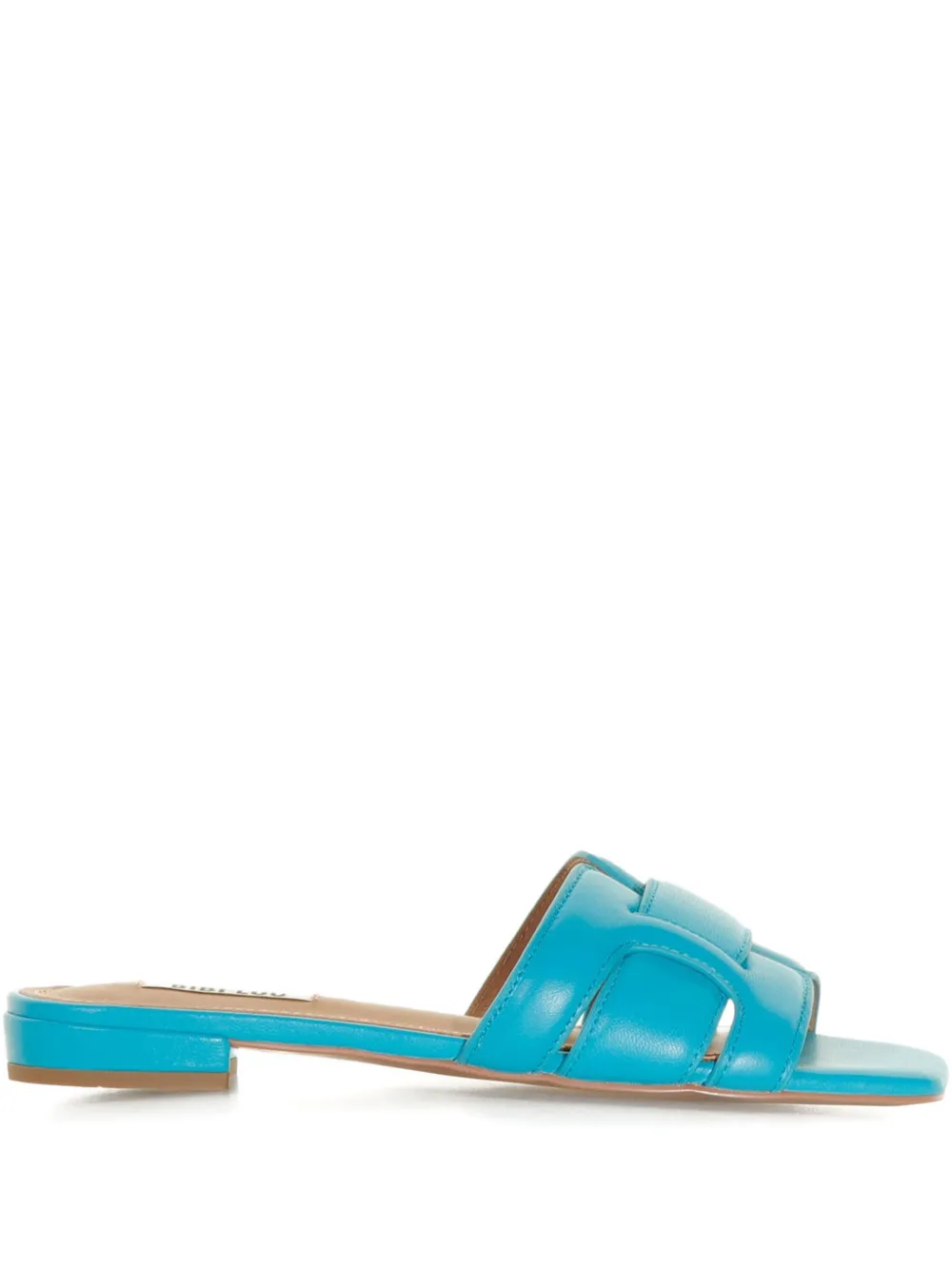 Bibi Lou Leather Flat Sandals In Blue