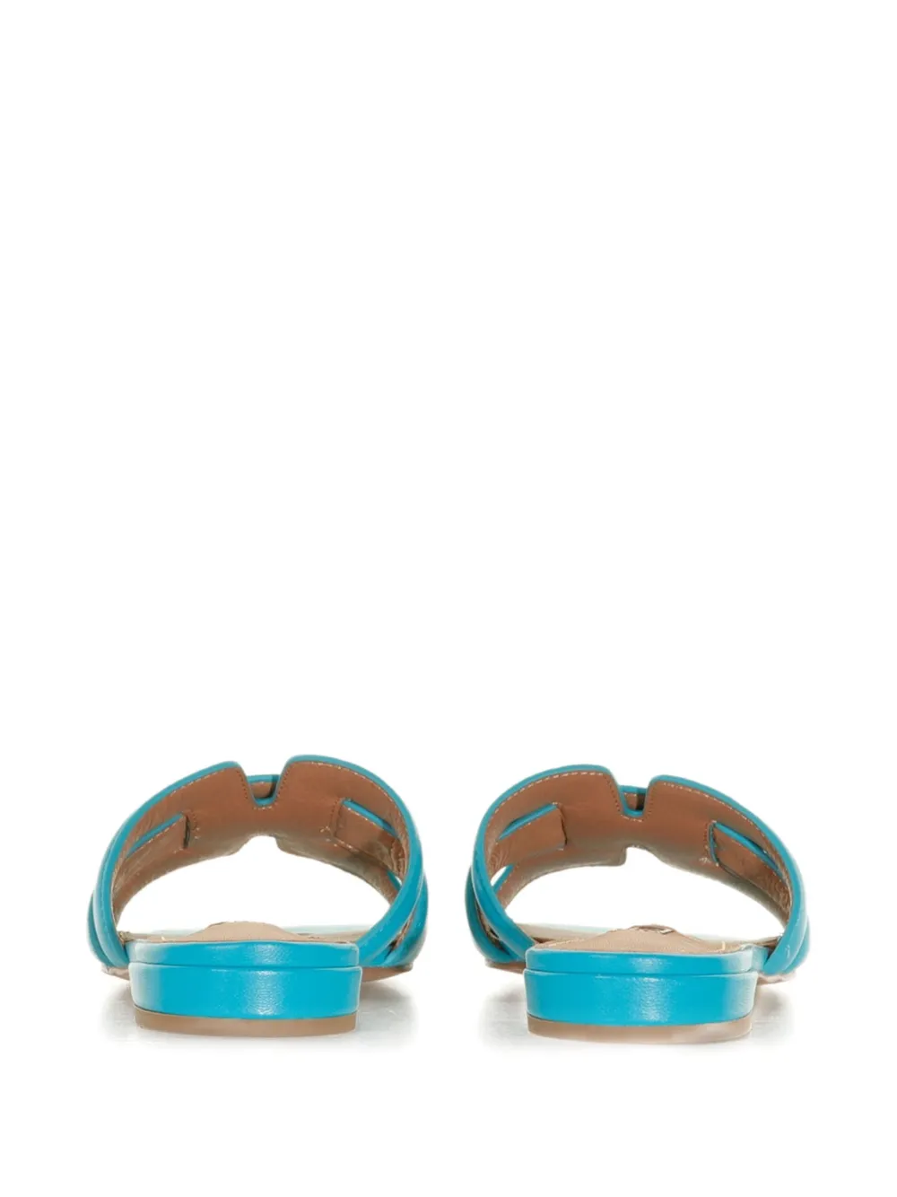 Bibi Lou Leather Flat Sandals In Blue